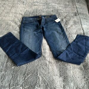 7 For All Mankind Women's Straight Leg Jeans - Dark Blue
